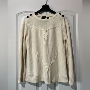 Talbots off white or cream anchor sweater petite large